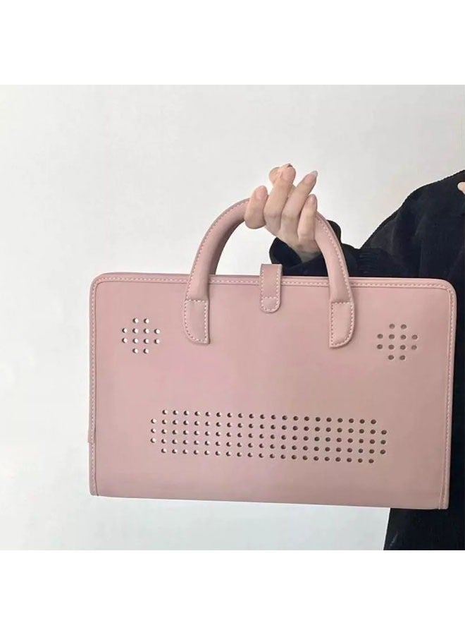 Arabest Pink Laptop Bag PU Laptop Protective Case for for Macbook, Lenovo, Xiaomi, Huawei, Suitable for 14 Inches - Image 3
